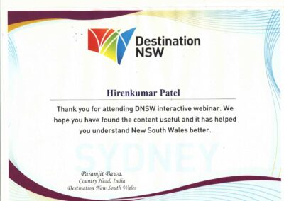 Destination NSW Certificate 3