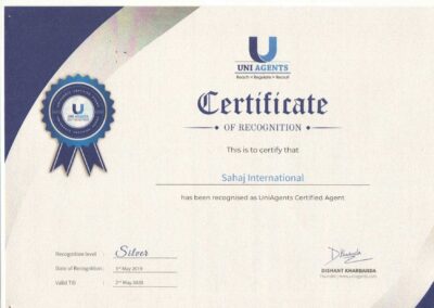 Uni agent Certificate 1