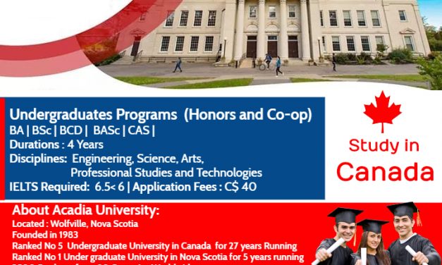 Apply Study in Acadia University