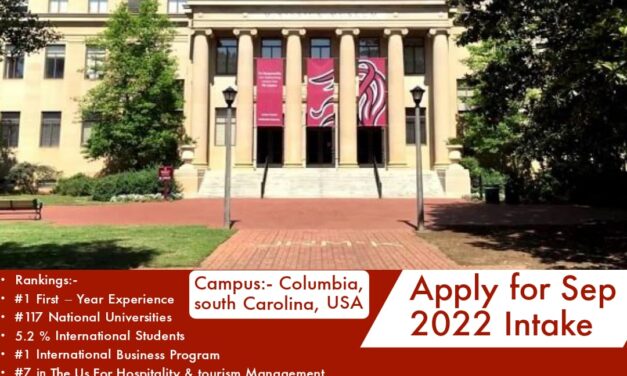 Apply for Sep 2022 Intake in University Of South Carolina