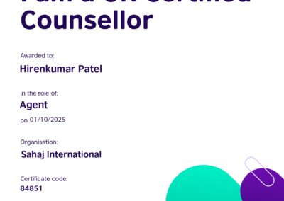 UK certified counsellor