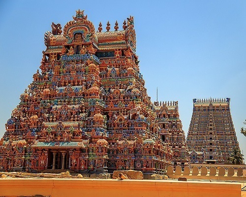 temple of sri ranganathaswamy in trichy tamil nadu state south india.